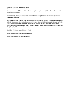 A preview of a PDF biography for Bews, Stanley